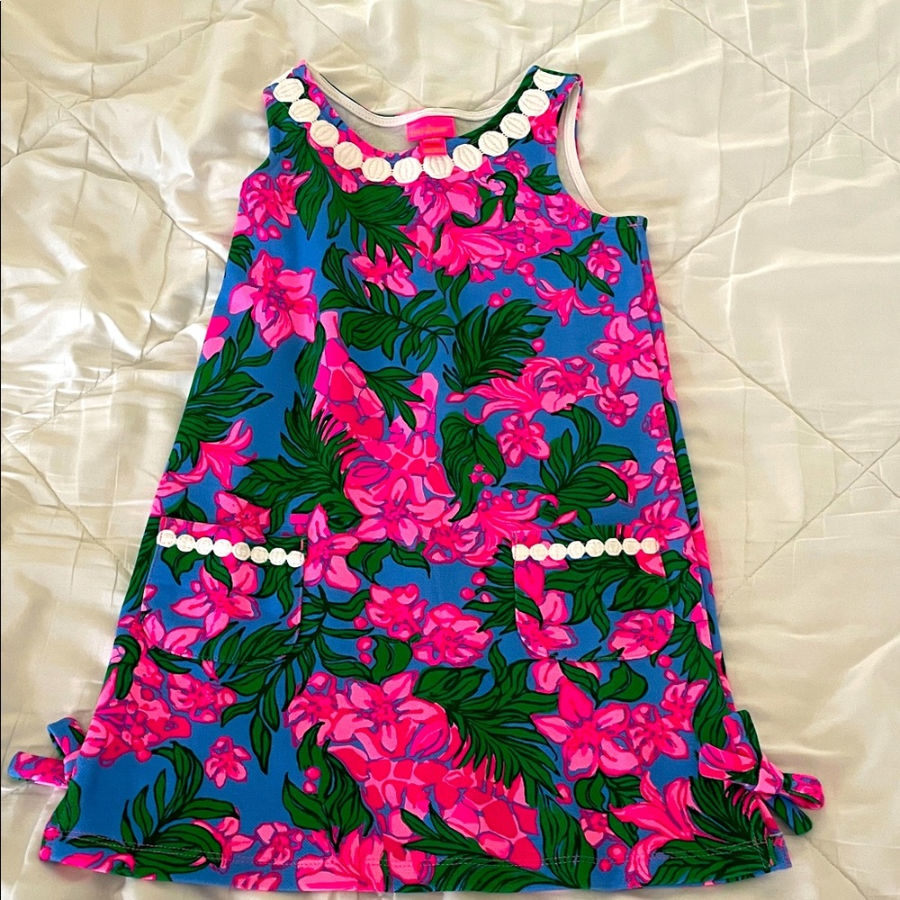 Lilly Pulitzer Pink and Blue Floral girls Dress